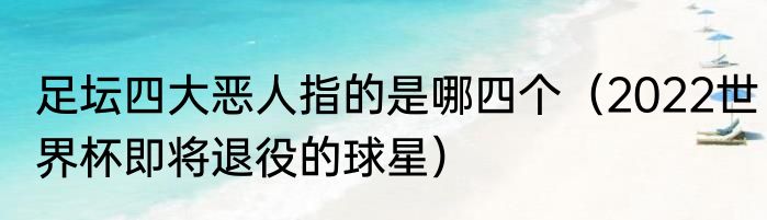 足坛四大恶人指的是哪四个（2022世界杯即将退役的球星）