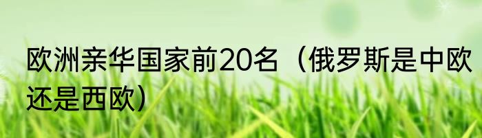 欧洲亲华国家前20名（俄罗斯是中欧还是西欧）