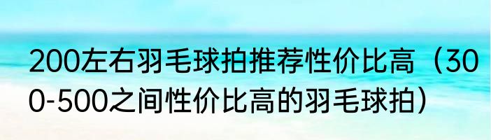200左右羽毛球拍推荐性价比高（300-500之间性价比高的羽毛球拍）