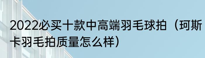 2022必买十款中高端羽毛球拍（珂斯卡羽毛拍质量怎么样）