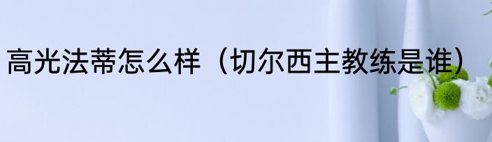 高光法蒂怎么样（切尔西主教练是谁）