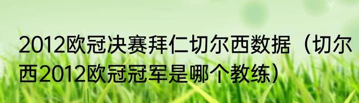 2012欧冠决赛拜仁切尔西数据（切尔西2012欧冠冠军是哪个教练）