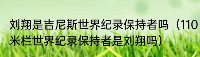 刘翔是吉尼斯世界纪录保持者吗（110米栏世界纪录保持者是刘翔吗）