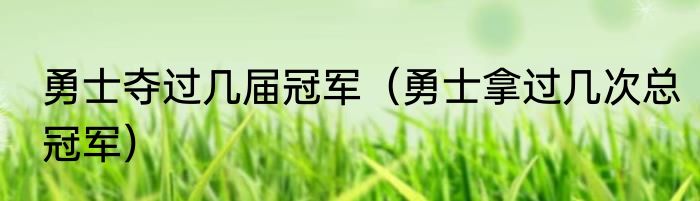 勇士夺过几届冠军（勇士拿过几次总冠军）