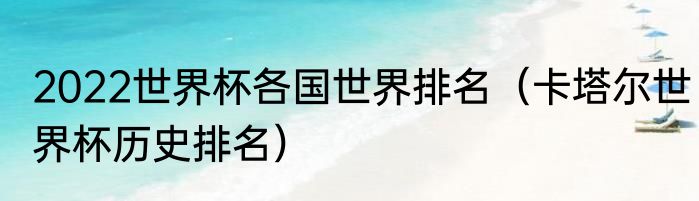 2022世界杯各国世界排名（卡塔尔世界杯历史排名）