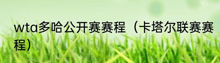 wta多哈公开赛赛程（卡塔尔联赛赛程）