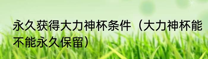 永久获得大力神杯条件（大力神杯能不能永久保留）