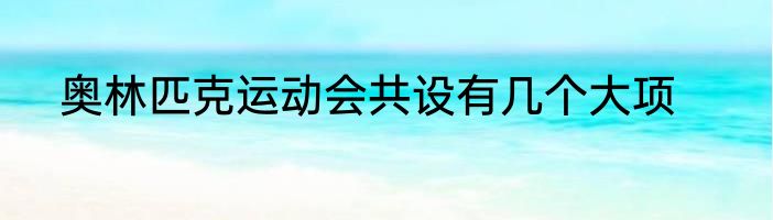 奥林匹克运动会共设有几个大项