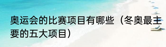 奥运会的比赛项目有哪些（冬奥最主要的五大项目）