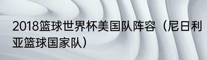 2018篮球世界杯美国队阵容（尼日利亚篮球国家队）
