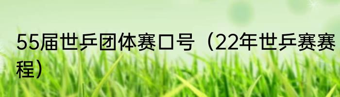 55届世乒团体赛口号（22年世乒赛赛程）