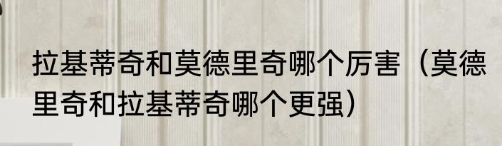 拉基蒂奇和莫德里奇哪个厉害（莫德里奇和拉基蒂奇哪个更强）