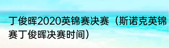 丁俊晖2020英锦赛决赛（斯诺克英锦赛丁俊晖决赛时间）