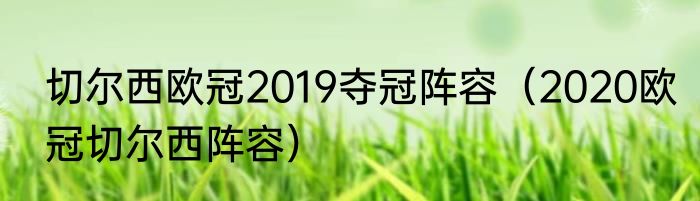 切尔西欧冠2019夺冠阵容（2020欧冠切尔西阵容）