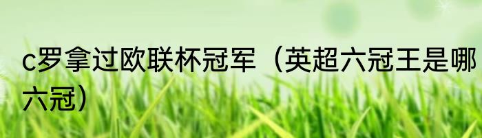 c罗拿过欧联杯冠军（英超六冠王是哪六冠）