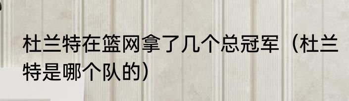 杜兰特在篮网拿了几个总冠军（杜兰特是哪个队的）