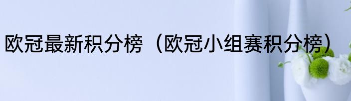 欧冠最新积分榜（欧冠小组赛积分榜）