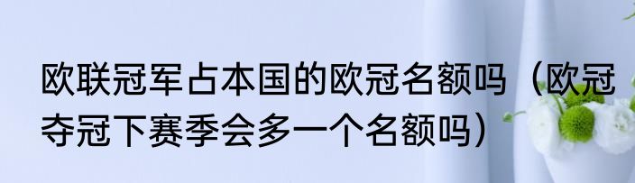 欧联冠军占本国的欧冠名额吗（欧冠夺冠下赛季会多一个名额吗）
