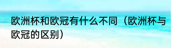 欧洲杯和欧冠有什么不同（欧洲杯与欧冠的区别）