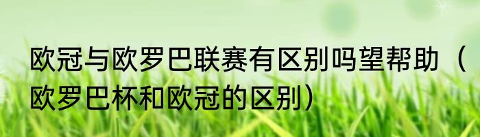欧冠与欧罗巴联赛有区别吗望帮助（欧罗巴杯和欧冠的区别）