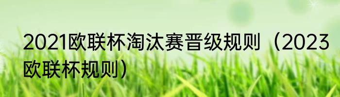 2021欧联杯淘汰赛晋级规则（2023欧联杯规则）