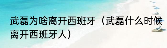 武磊为啥离开西班牙（武磊什么时候离开西班牙人）