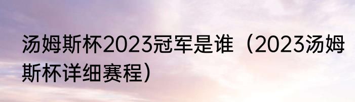 汤姆斯杯2023冠军是谁（2023汤姆斯杯详细赛程）