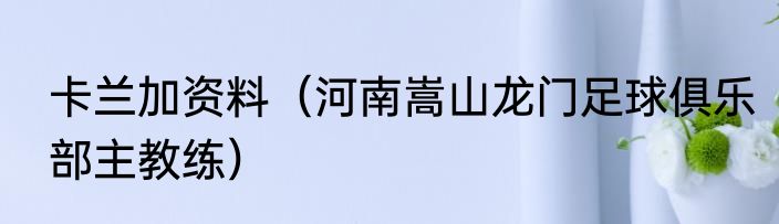 卡兰加资料（河南嵩山龙门足球俱乐部主教练）