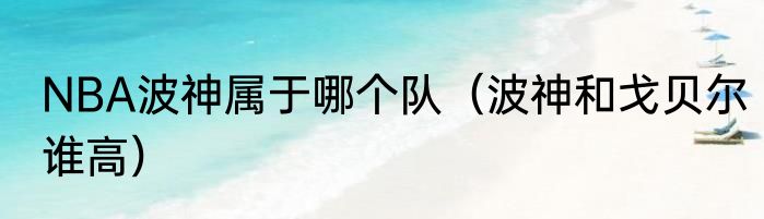 NBA波神属于哪个队（波神和戈贝尔谁高）
