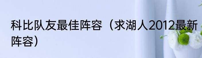 科比队友最佳阵容（求湖人2012最新阵容）