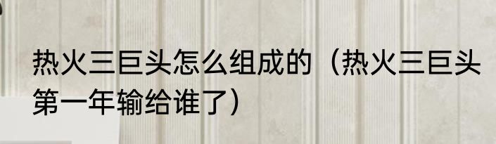 热火三巨头怎么组成的（热火三巨头第一年输给谁了）