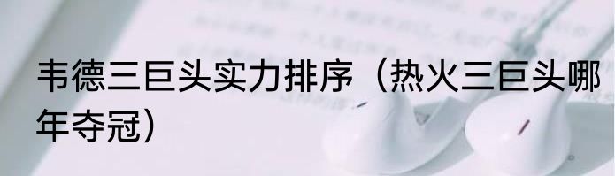 韦德三巨头实力排序（热火三巨头哪年夺冠）