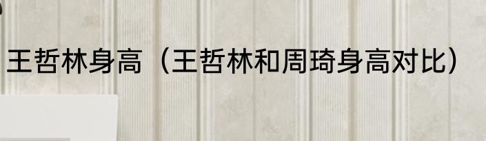 王哲林身高（王哲林和周琦身高对比）