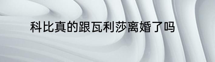 科比真的跟瓦利莎离婚了吗