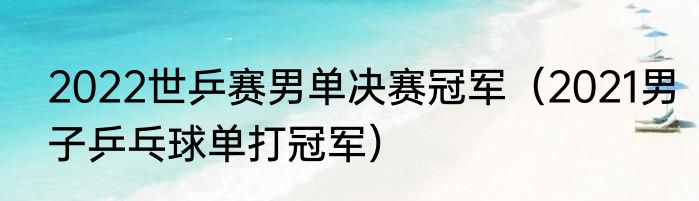 2022世乒赛男单决赛冠军（2021男子乒乓球单打冠军）