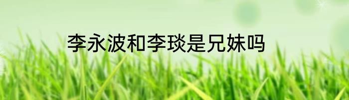 李永波和李琰是兄妹吗