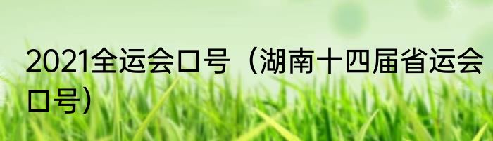 2021全运会口号（湖南十四届省运会口号）