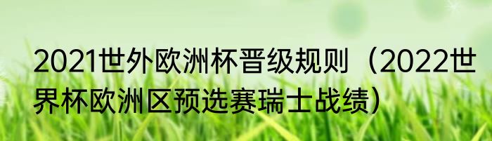 2021世外欧洲杯晋级规则（2022世界杯欧洲区预选赛瑞士战绩）