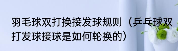 羽毛球双打换接发球规则（乒乓球双打发球接球是如何轮换的）
