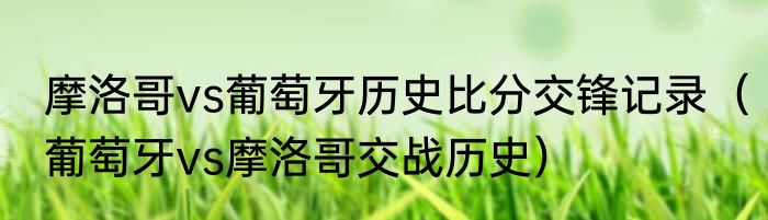 摩洛哥vs葡萄牙历史比分交锋记录（葡萄牙vs摩洛哥交战历史）