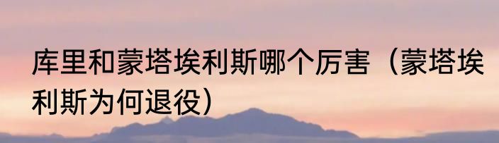 库里和蒙塔埃利斯哪个厉害（蒙塔埃利斯为何退役）