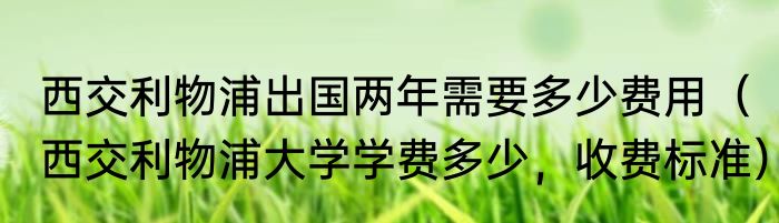 西交利物浦出国两年需要多少费用（西交利物浦大学学费多少，收费标准）