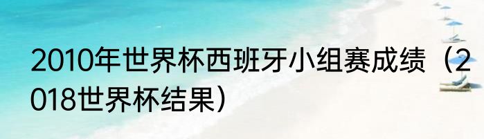 2010年世界杯西班牙小组赛成绩（2018世界杯结果）