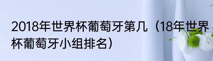 2018年世界杯葡萄牙第几（18年世界杯葡萄牙小组排名）
