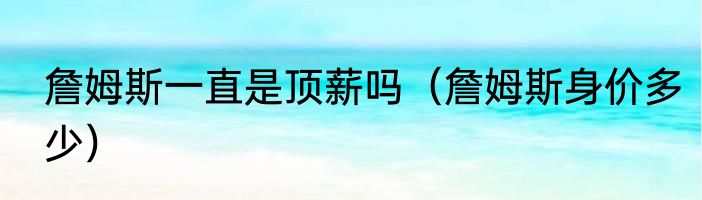 詹姆斯一直是顶薪吗（詹姆斯身价多少）
