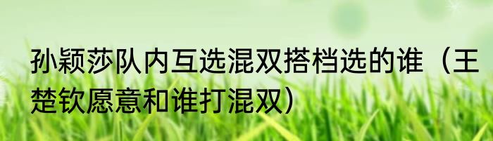 孙颖莎队内互选混双搭档选的谁（王楚钦愿意和谁打混双）