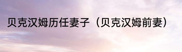 贝克汉姆历任妻子（贝克汉姆前妻）