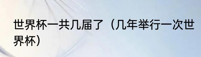 世界杯一共几届了（几年举行一次世界杯）