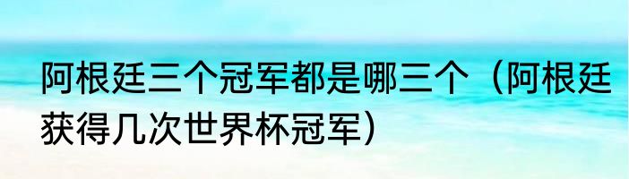 阿根廷三个冠军都是哪三个（阿根廷获得几次世界杯冠军）