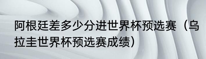 阿根廷差多少分进世界杯预选赛（乌拉圭世界杯预选赛成绩）